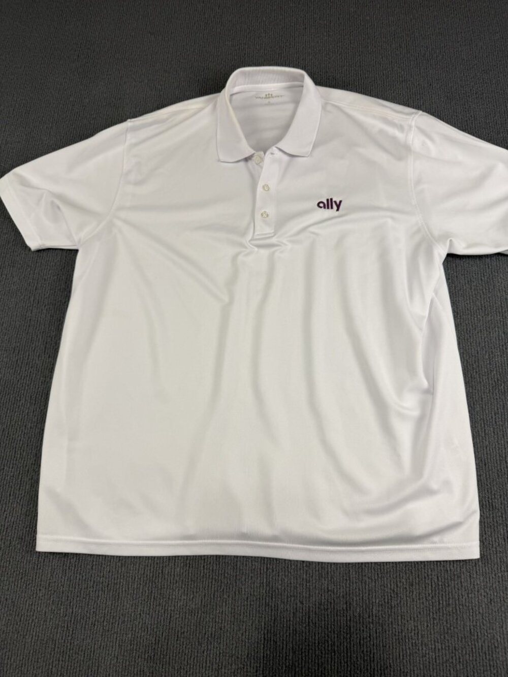 Vansport Mens White Ally Logo Short Sleeve Polo Golf Shirt XL